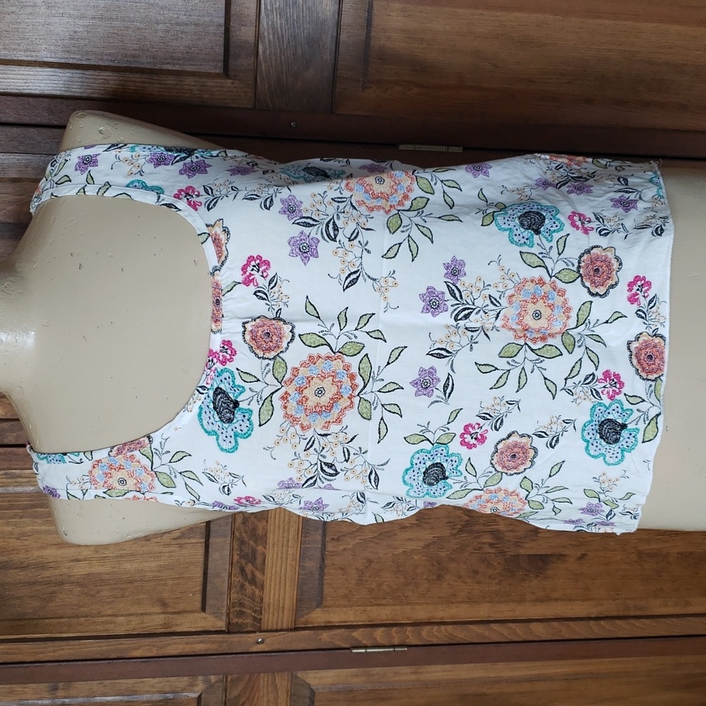 Poetry Floral Racerback Tank Top Sz Small